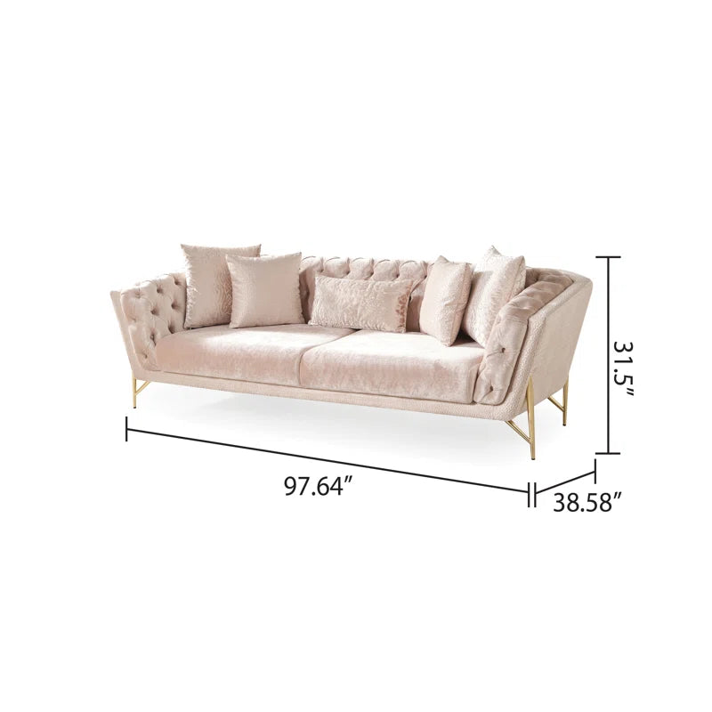 Neharaz 2 - Piece Living Room Set Luxury Sofa Set