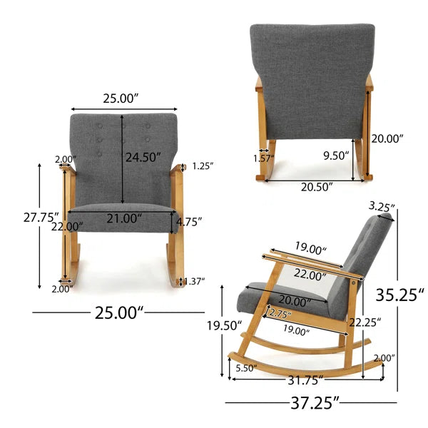 Gentic Upholstered Rocking Chair for Modern Living - Wooden Bazar