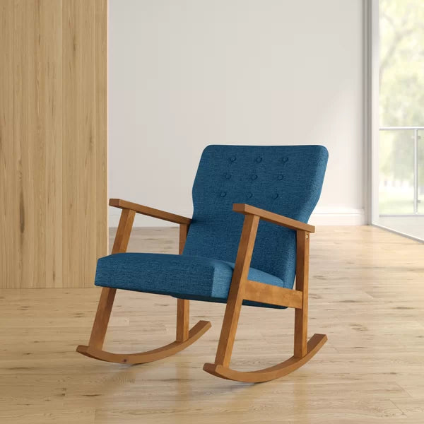 Gentic Upholstered Rocking Chair for Modern Living - Wooden Bazar