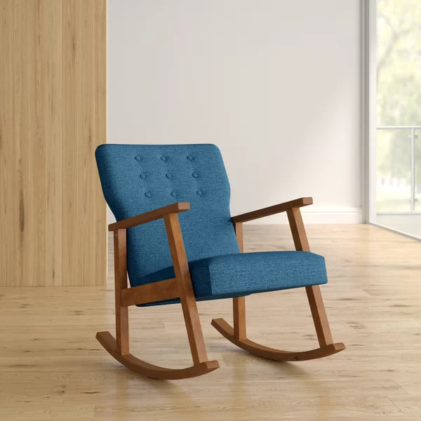 Gentic Upholstered Rocking Chair for Modern Living - Wooden Bazar