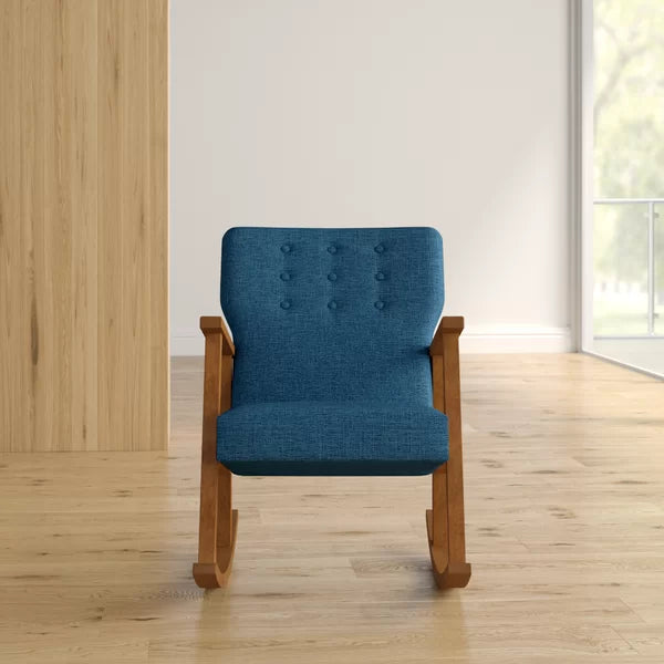 Gentic Upholstered Rocking Chair for Modern Living - Wooden Bazar