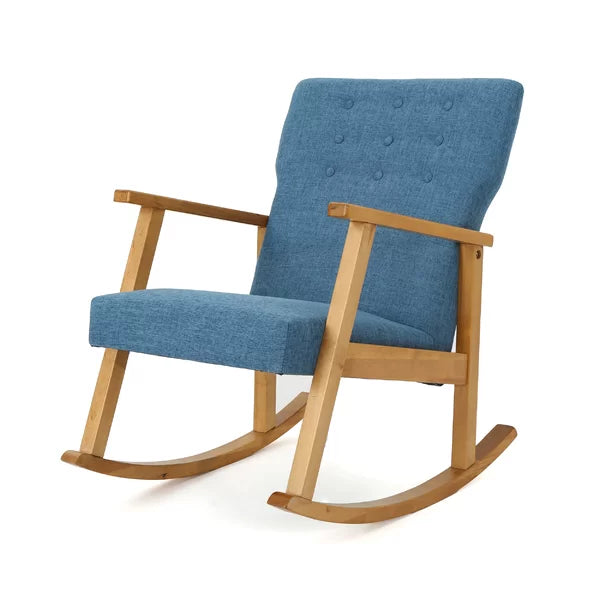 Gentic Upholstered Rocking Chair for Modern Living - Wooden Bazar