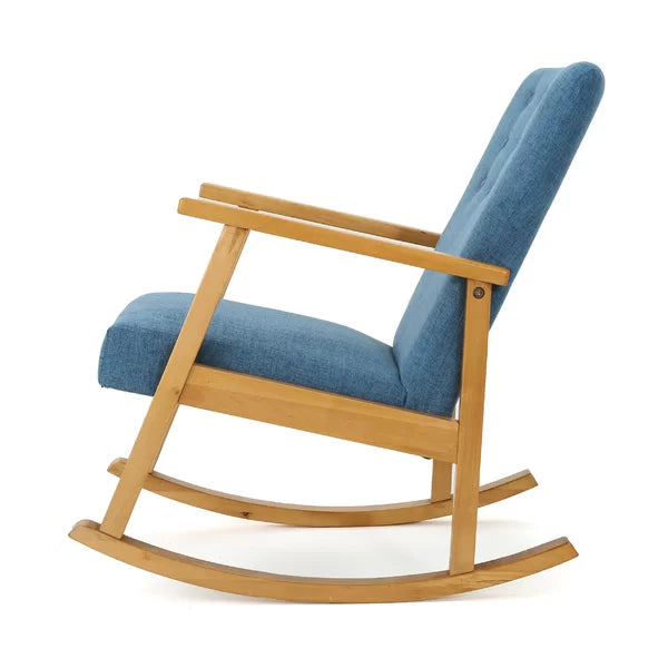 Gentic Upholstered Rocking Chair for Modern Living - Wooden Bazar