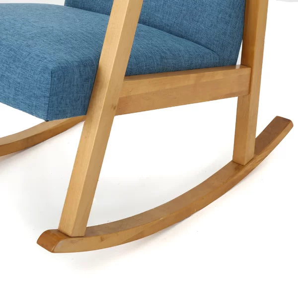 Gentic Upholstered Rocking Chair for Modern Living - Wooden Bazar