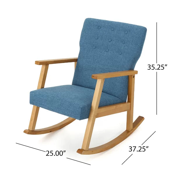 Gentic Upholstered Rocking Chair for Modern Living - Wooden Bazar