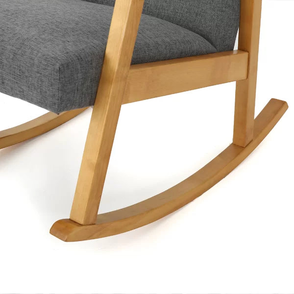 Gentic Upholstered Rocking Chair for Modern Living - Wooden Bazar