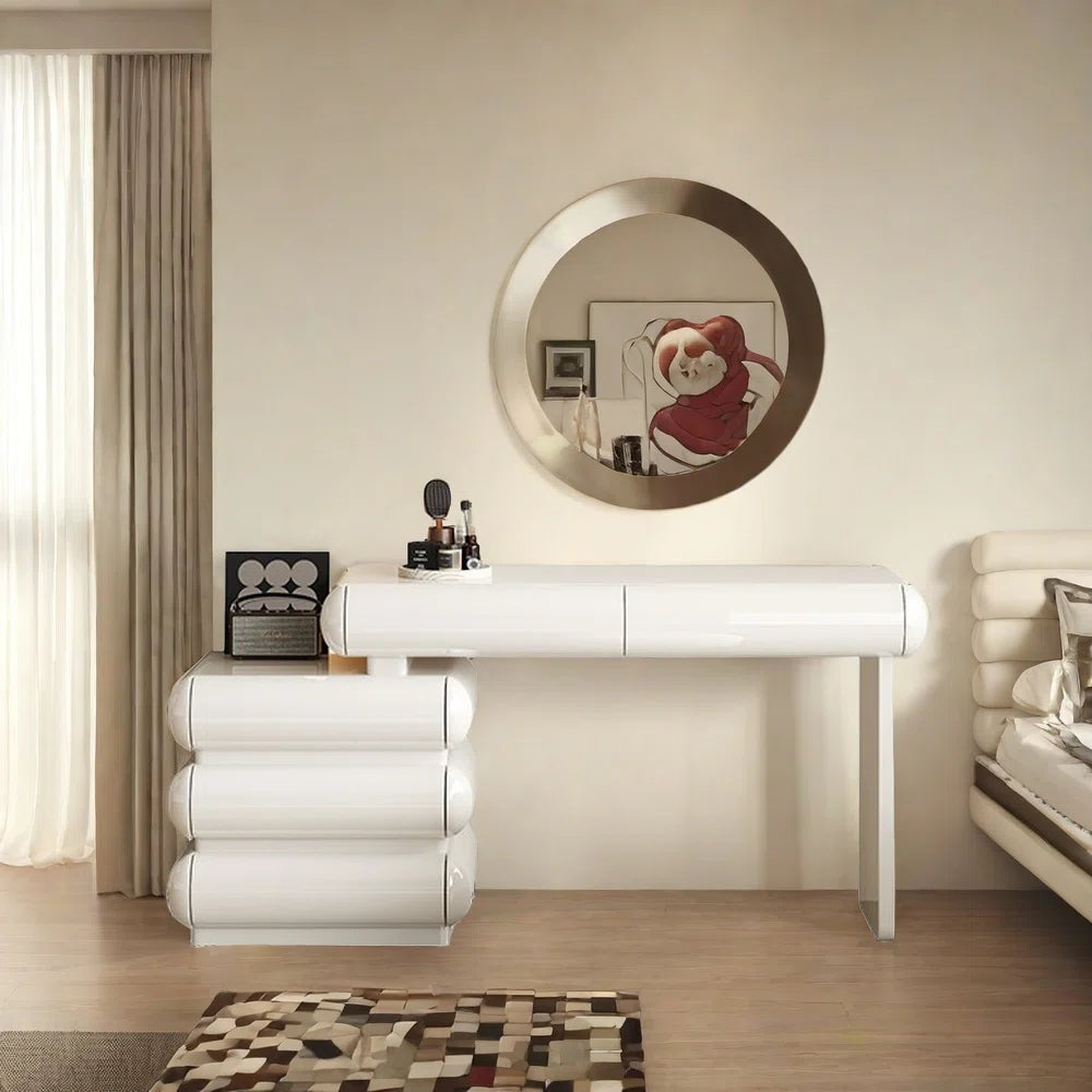 Luxury Modern Dressing Table with Sleek Glossy Finish