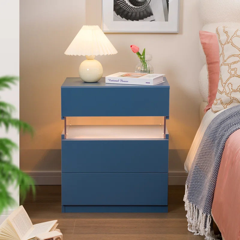 Alokik Nightstands set of 2 LED Night Stand (Set of 2) - Wooden bazar