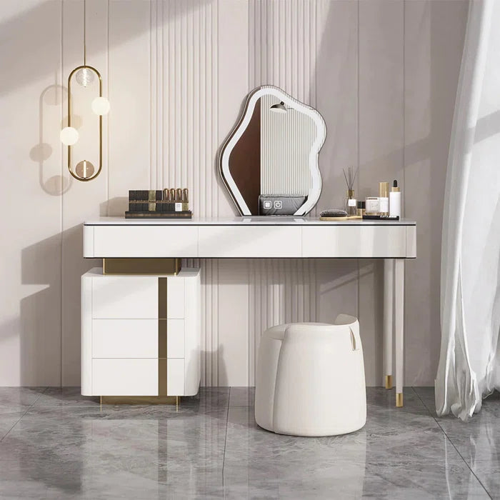 Nihaana Vanity  Table with Stool and Mirror - Wooden Bazar