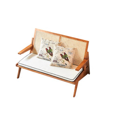 Retro Solid Wood & Cane Seat Design -  Office Waiting Area Sofa
