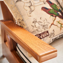 Retro Solid Wood & Cane Seat Design -  Office Waiting Area Sofa