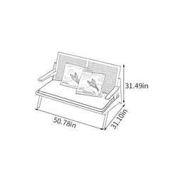 Retro Solid Wood & Cane Seat Design -  Office Waiting Area Sofa