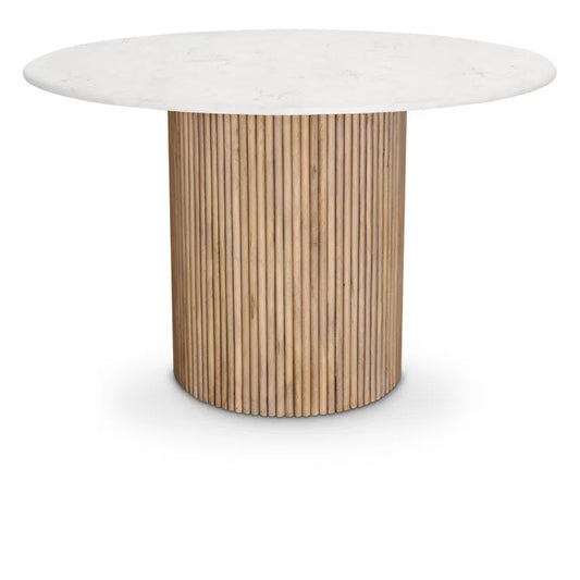 Oakhill Round Marble Top Solid Wood Base Dining Table new design