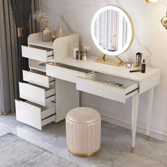 Ventop Dressing table with lighted mirror cabinet and stool