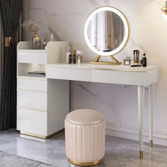 Ventop Dressing table with lighted mirror cabinet and stool