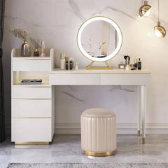 Ventop Dressing table with lighted mirror cabinet and stool