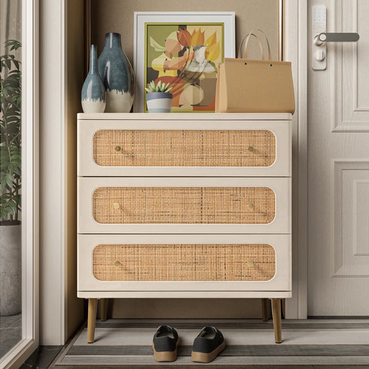Modern Farmhouse 3-Drawer Woven Chest