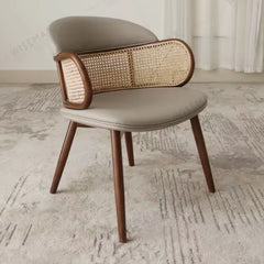 Gangubai Leather Wing Back Side Chair Dining Chair