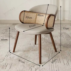 Gangubai Leather Wing Back Side Chair Dining Chair