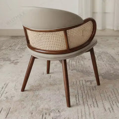Gangubai Leather Wing Back Side Chair Dining Chair