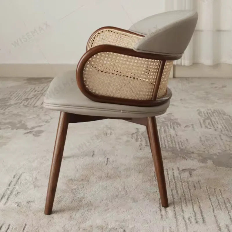 Gangubai Leather Wing Back Side Chair Dining Chair