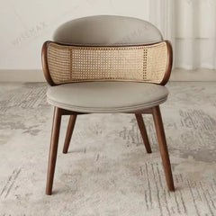 Gangubai Leather Wing Back Side Chair Dining Chair