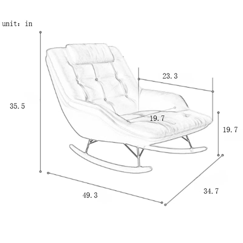 Faksert Single-Seater Tech Cloth Rocking Chair Modern Lazy Chair