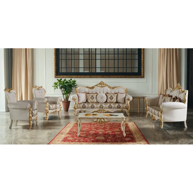 Osimenz 4 - Piece Living Room Set Luxury Sofa Set