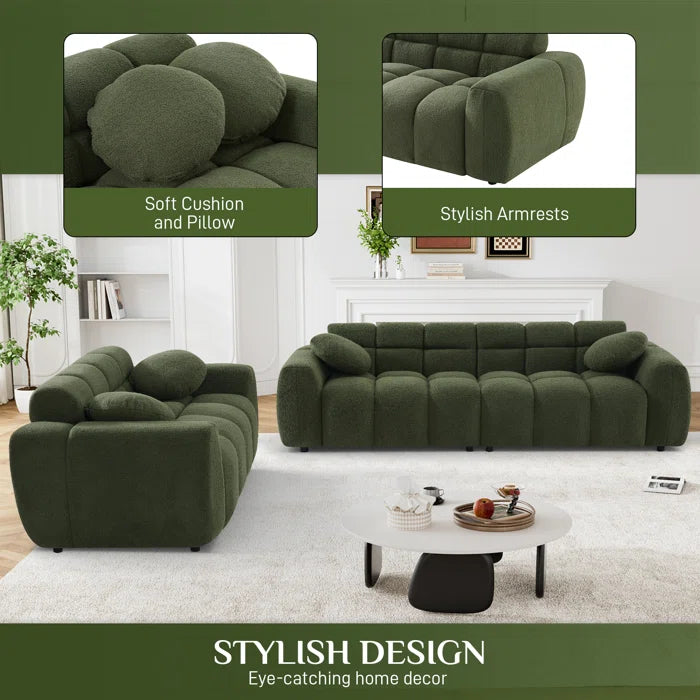 Oumyz 2 - Piece Living Room Set Luxury Sofa Set