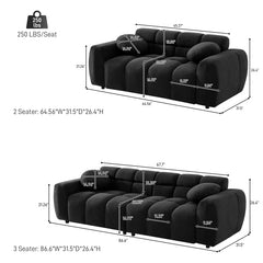 Oumyz 2 - Piece Living Room Set Luxury Sofa Set