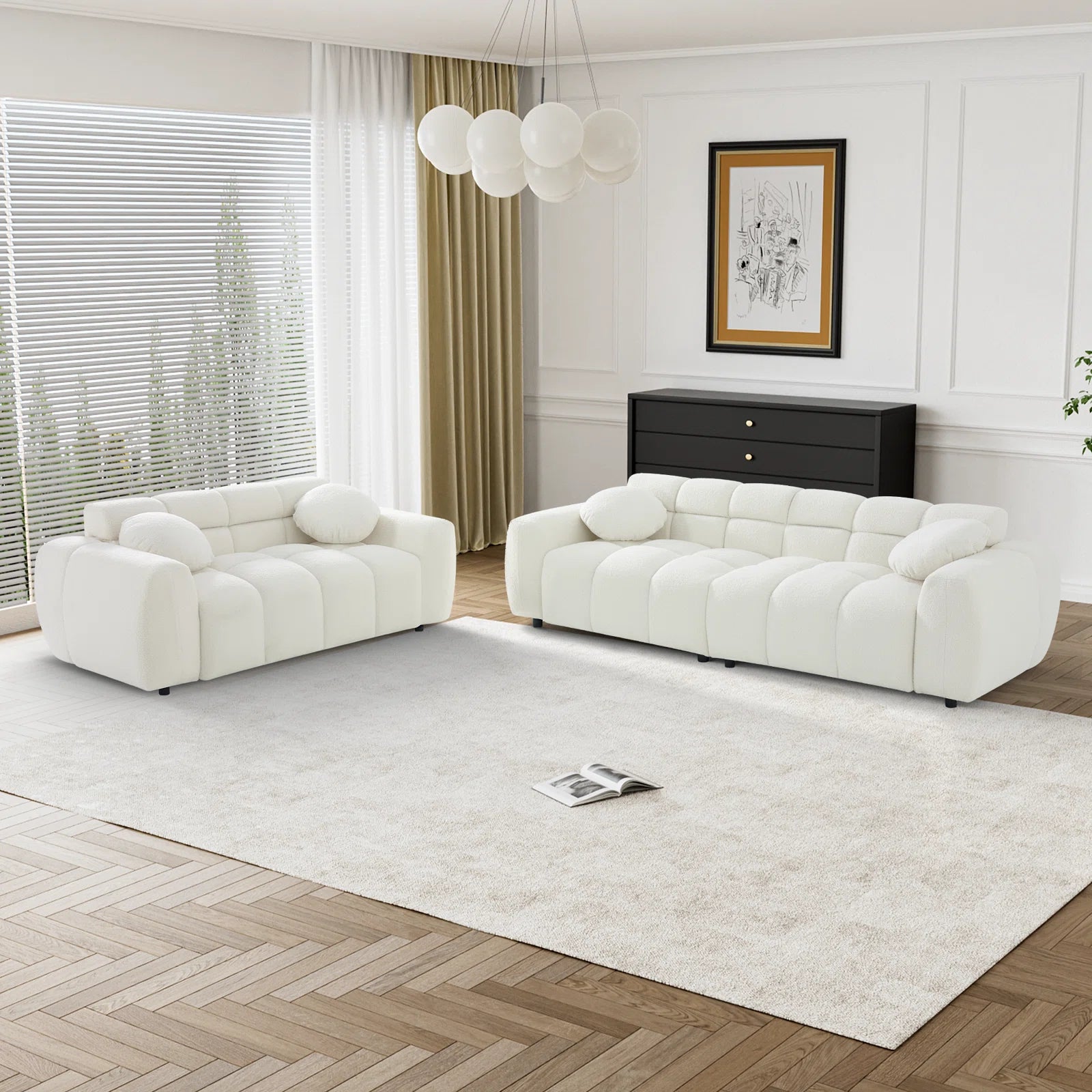 Oumyz 2 - Piece Living Room Set Luxury Sofa Set