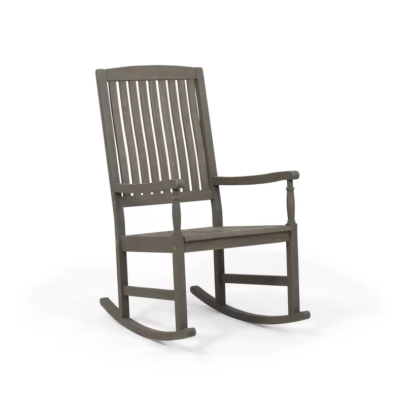 Shelborn Outdoor Mccomb Rocking Solid Wood Chair - Wooden Bazar