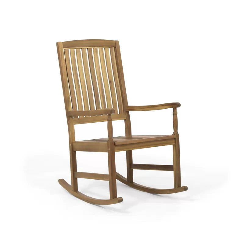 Shelborn Outdoor Mccomb Rocking Solid Wood Chair - Wooden Bazar