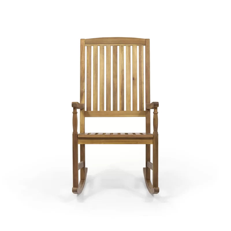 Shelborn Outdoor Mccomb Rocking Solid Wood Chair - Wooden Bazar