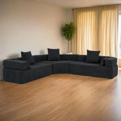 Lattte Oversized Combination Luxury Sofa Set, Curved Sofa, Upholstered 4 Seater Couch Modern Modular 3 Piece Free Combination