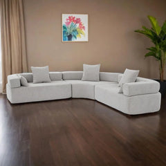 Lattte Oversized Combination Luxury Sofa Set, Curved Sofa, Upholstered 4 Seater Couch Modern Modular 3 Piece Free Combination