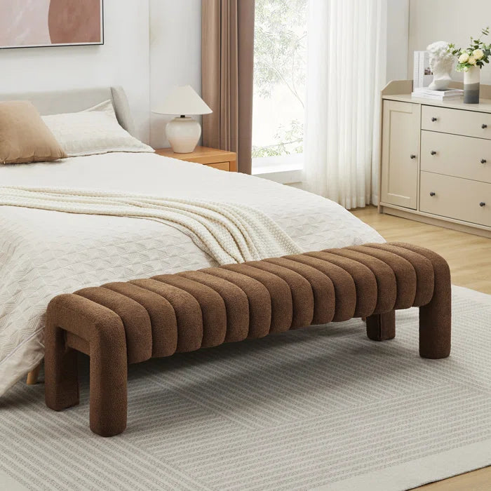 Sazilon Upholstered Bedroom Bench - Wooden bazar