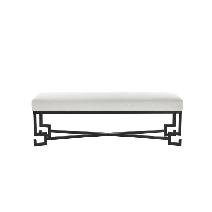 Paccy  Faux Leather Bench - Wooden Bazar