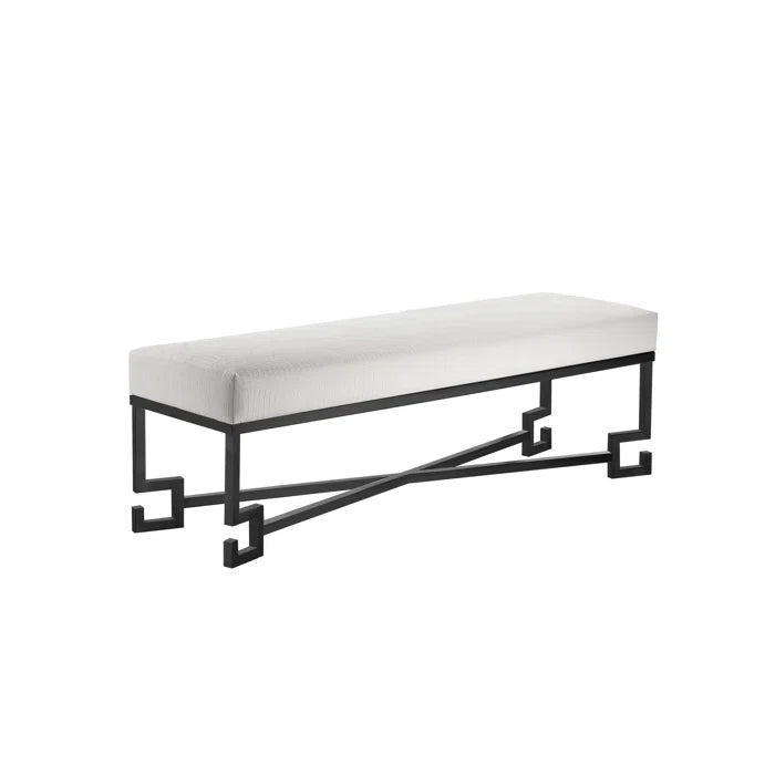 Paccy  Faux Leather Bench - Wooden Bazar