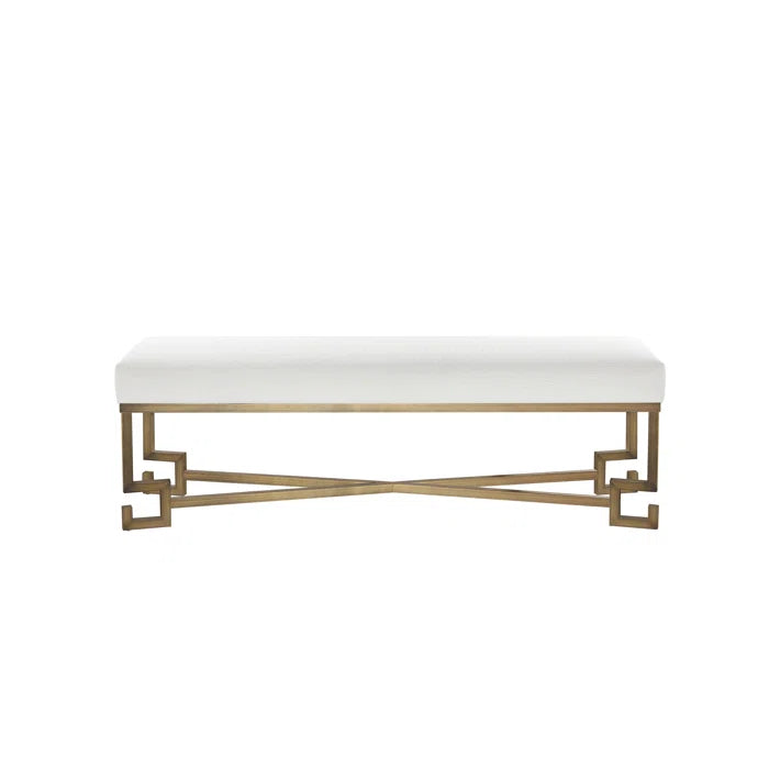 Paccy  Faux Leather Bench - Wooden Bazar