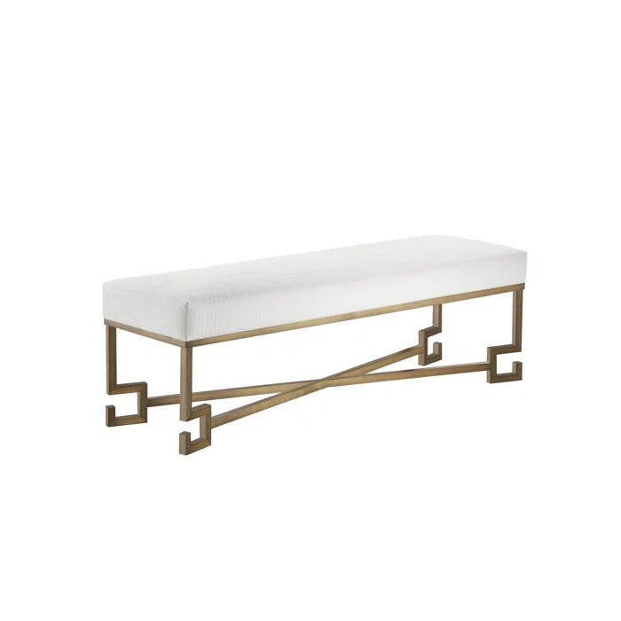 Paccy  Faux Leather Bench - Wooden Bazar