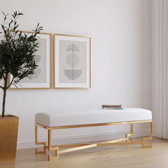 Paccy  Faux Leather Bench - Wooden Bazar