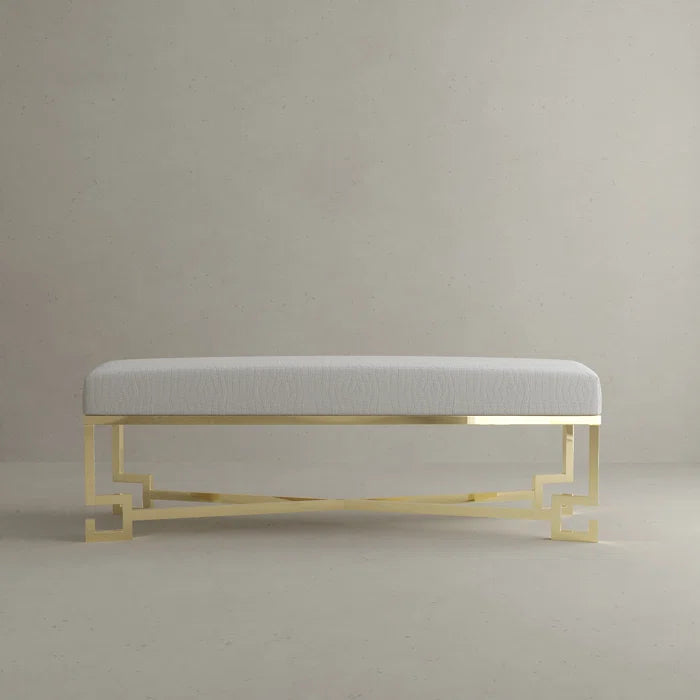 Paccy  Faux Leather Bench - Wooden Bazar