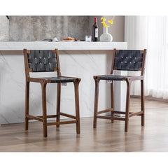 Pangitas Swivel Solid Wood Counter and bar Stool (Set of 2)