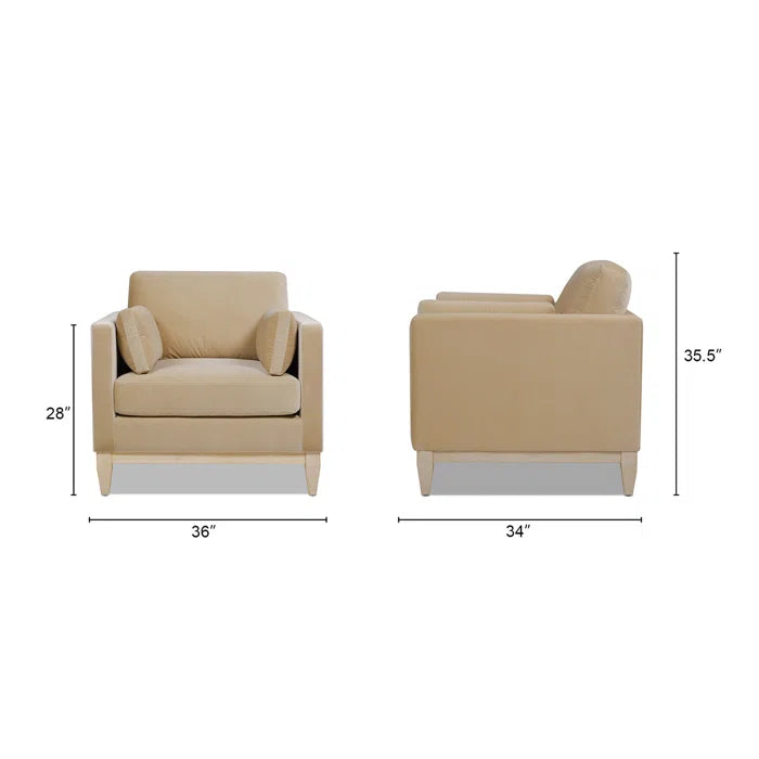 Zexivo Upholstered  1 Seater sofa Arm Chair - Wooden Bazar