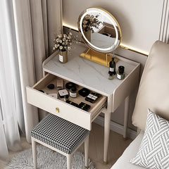 Perryopolis Vanity dressing table with lighted mirror and stool