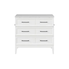 Solid Wood Murphy Bed Chest with 6" Mattress and Built-in Charger