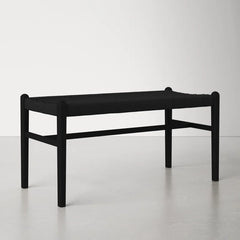 Jazker Minimalist Woven Seat Bench - Wooden bazar