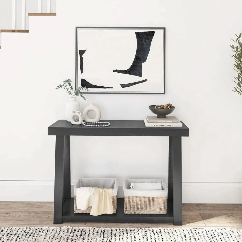Hikky Plank and Beam Classic Console Table with Shelf - Wooden bazar ...