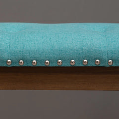 Antilia Upholstered Bench With Teak Wood  - Wooden Bazar